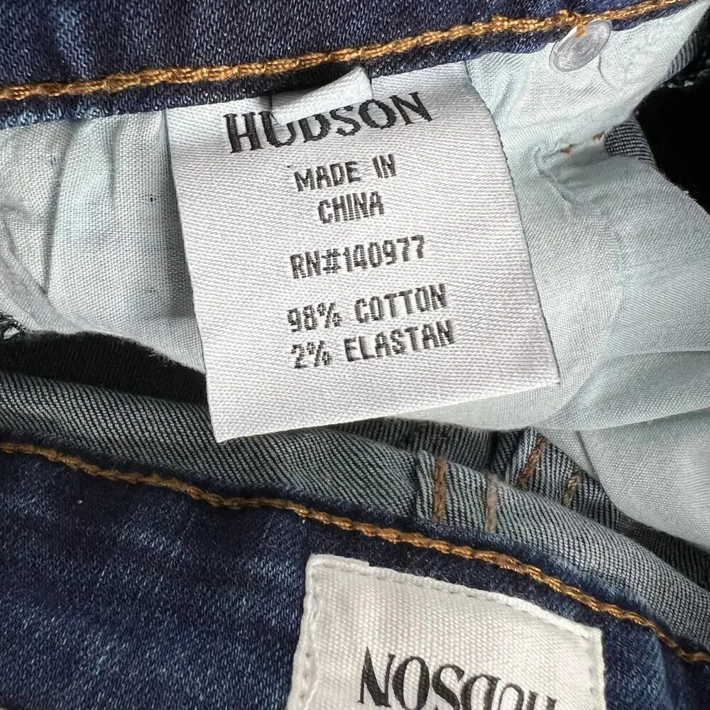 Girls Hudson Dark Wash Distressed Skinny Jeans Size 10